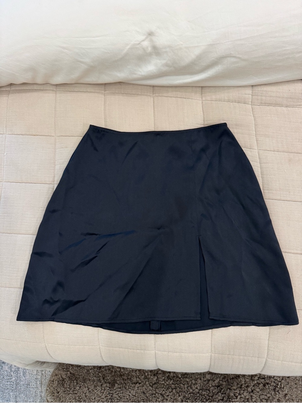 Reformation Classic Black Side-Slit Mini Skirt - Picture 2 of 4